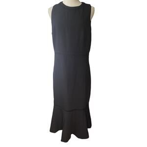 ANN TAYLOR BLACK CUTOUT FLOUNCE SLEEVELESS DRESS SZ 10 PARTY WEDDING GUEST NWT